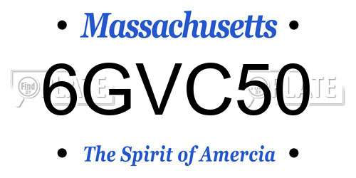 6GVC50 Massachusetts License Plate