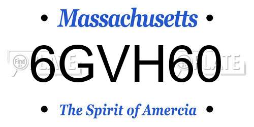 6GVH60 Massachusetts License Plate