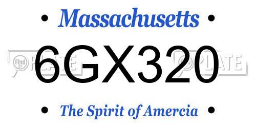 6GX320 Massachusetts License Plate