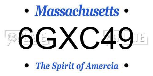 6GXC49 Massachusetts License Plate