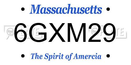 6GXM29 Massachusetts License Plate