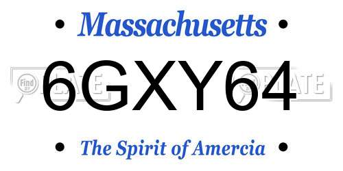 6GXY64 Massachusetts License Plate