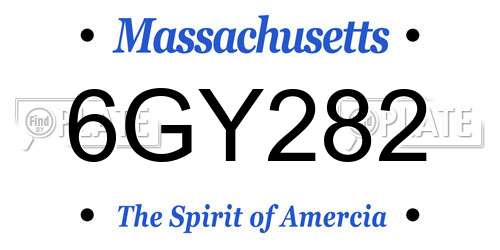 6GY282 Massachusetts License Plate