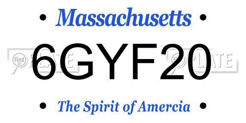 6GYF20 Massachusetts License Plate