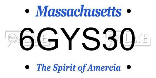 6GYS30 Massachusetts License Plate