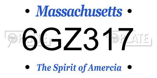 6GZ317 Massachusetts License Plate