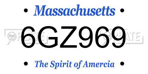 6GZ969 Massachusetts License Plate