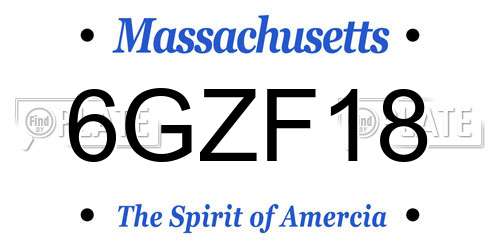 6GZF18 Massachusetts License Plate