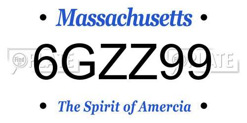 6GZZ99 Massachusetts License Plate