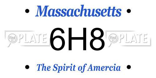 6H8 Massachusetts License Plate