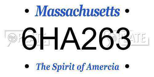 6HA263 Massachusetts License Plate