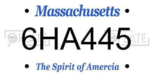 6HA445 Massachusetts License Plate