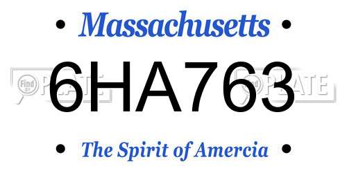 6HA763 Massachusetts License Plate