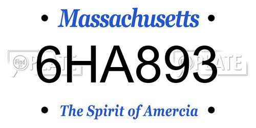 6HA893 Massachusetts License Plate