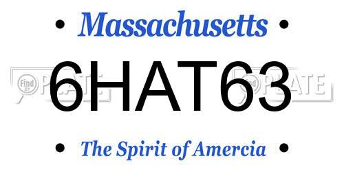 6HAT63 Massachusetts License Plate