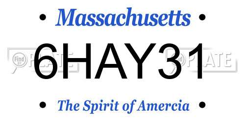 6HAY31 Massachusetts License Plate
