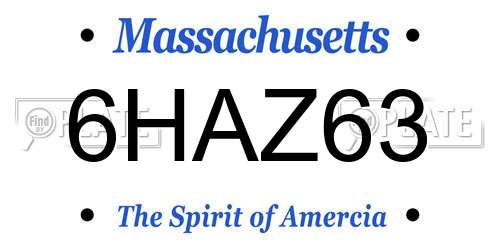 6HAZ63 Massachusetts License Plate