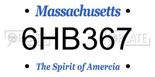 6HB367 Massachusetts License Plate