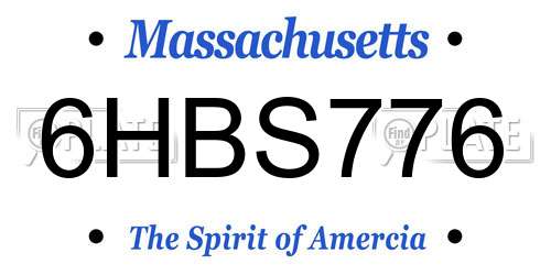 6HBS776 Massachusetts License Plate
