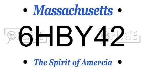 6HBY42 Massachusetts License Plate