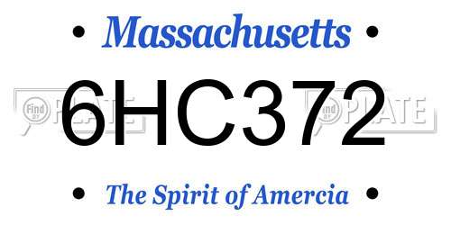6HC372 Massachusetts License Plate