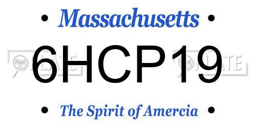 6HCP19 Massachusetts License Plate