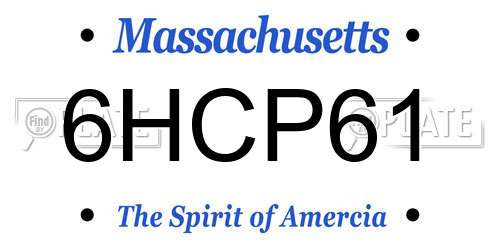 6HCP61 Massachusetts License Plate