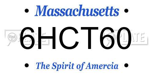 6HCT60 Massachusetts License Plate