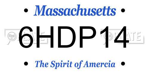 6HDP14 Massachusetts License Plate