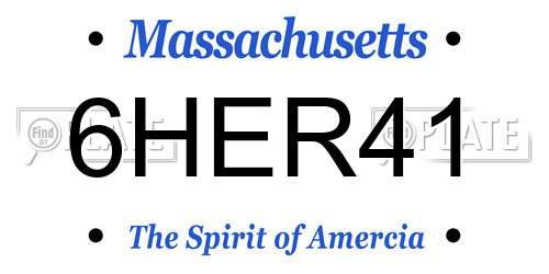 6HER41 Massachusetts License Plate