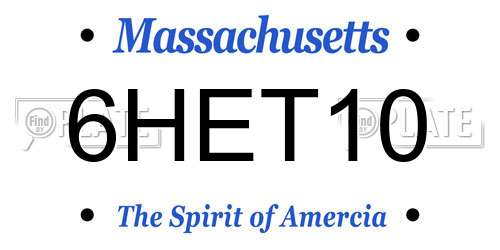 6HET10 Massachusetts License Plate