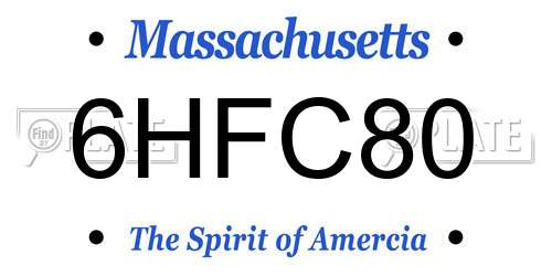 6HFC80 Massachusetts License Plate