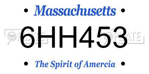 6HH453 Massachusetts License Plate