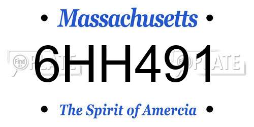 6HH491 Massachusetts License Plate