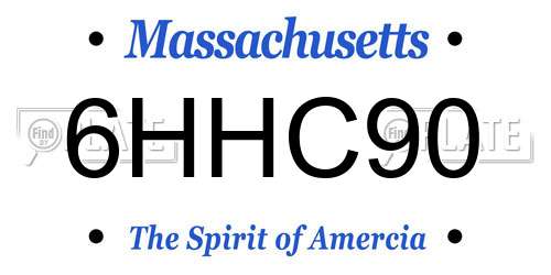 6HHC90 Massachusetts License Plate