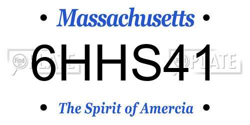 6HHS41 Massachusetts License Plate