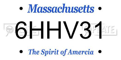 6HHV31 Massachusetts License Plate