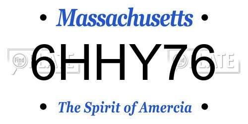 6HHY76 Massachusetts License Plate