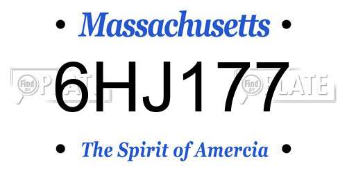 6HJ177 Massachusetts License Plate