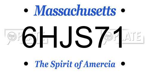 6HJS71 Massachusetts License Plate