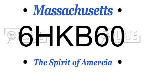 6HKB60 Massachusetts License Plate
