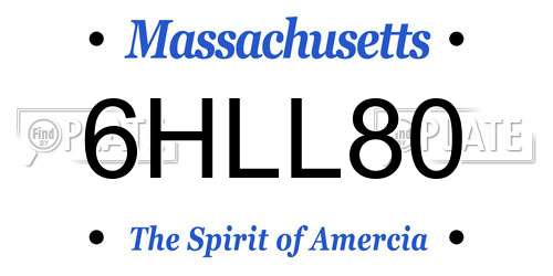 6HLL80 Massachusetts License Plate