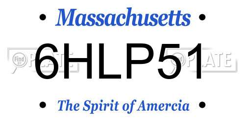 6HLP51 Massachusetts License Plate