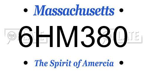 6HM380 Massachusetts License Plate