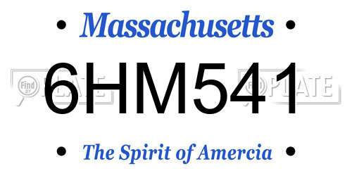 6HM541 Massachusetts License Plate