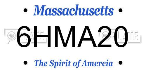 6HMA20 Massachusetts License Plate
