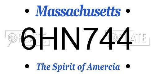 6HN744 Massachusetts License Plate