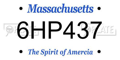 6HP437 Massachusetts License Plate