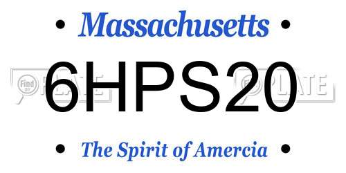 6HPS20 Massachusetts License Plate