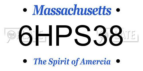 6HPS38 Massachusetts License Plate